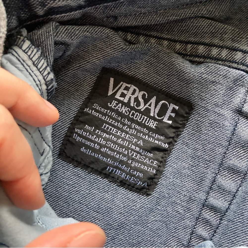 VTG 00s Versace High Waisted Gray Jeans 👑 - Picture 6 of 7
